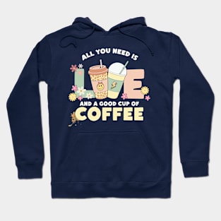 Mom needs coffee retro groovy Hoodie